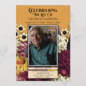 Herfst Bloemen Uitvaart Memorial Aankondiging (Voorkant)