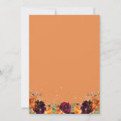 Herfst Bloemen Verbrande Sinaasappel Gouden Glitte Kaart (Achterkant)