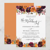 Herfst Bloemen Verbrande Sinaasappel Gouden Glitte Kaart (Voorkant / Achterkant)