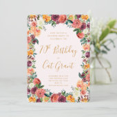 Herfst Bloemen Verjaardag Uitnodiging Elke Leeftij (Staand voorkant)