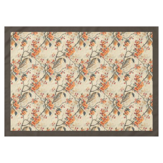 Herfst Bloemen & Vogels Tafelkleed Seizoensgebonde (Voorkant (Horizontaal))