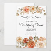 Herfst Bloemen VriendenUitnodiging Kaart (Voorkant / Achterkant)