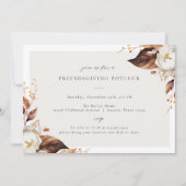 Herfst Bloemen Vriendsgiving Diner Party Kaart (Voorkant)