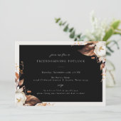 Herfst Bloemen Vriendsgiving Diner Party Kaart (Staand voorkant)