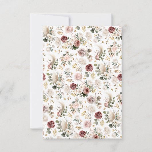 Herfst Bloemen Vrijgezellenfeest Dank u kaart (Achterkant)