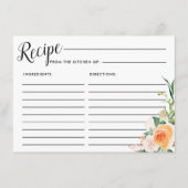 Herfst Bloemen Vrijgezellenfeest Recept Kaart (Voorkant)