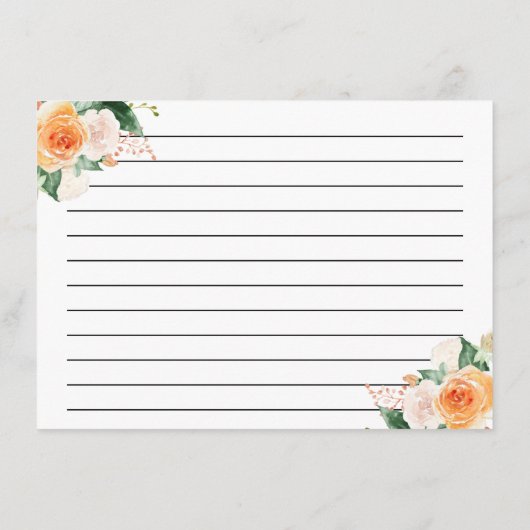 Herfst Bloemen Vrijgezellenfeest Recept Kaart (Achterkant)