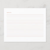 Herfst Bloemen Vrijgezellenfeest Recept Kaart (Achterkant)