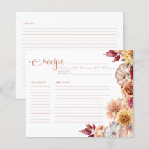 Herfst Bloemen Vrijgezellenfeest Recept Kaart