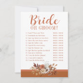 Herfst Bloemen Vrijgezellenfeest Spel Kaart (Voorkant)