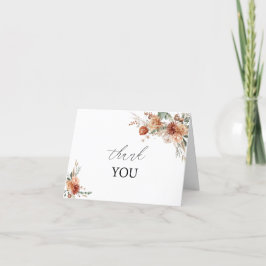 Herfst Bloemen Waterverf Baby shower Dank u Bedankkaart