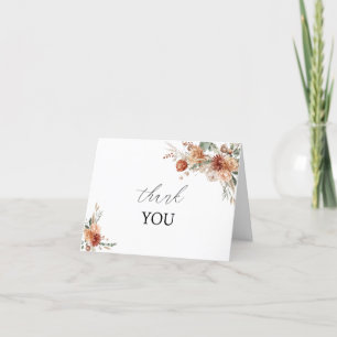 Herfst Bloemen Waterverf Baby shower Dank u Bedankkaart