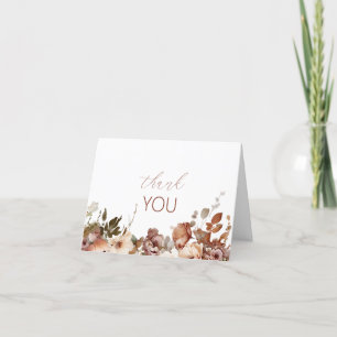 Herfst Bloemen Waterverf Baby shower Dank u Bedankkaart