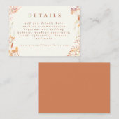 Herfst Bloemen Waterverf Boho Huwelijk Aardse Informatiekaartje (Voorkant / Achterkant)