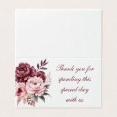 Herfst Bloemen Waterverf Bourgondië pioenroos brui Kaart (Buitenkant ongevouwen)