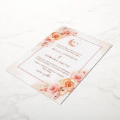 Herfst Bloemen Waterverf Bruiloft Folie Uitnodiging (Gedraaid)