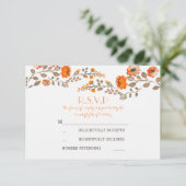 herfst bloemen waterverf geschilderde bruiloft RSV RSVP Kaartje (Staand voorkant)