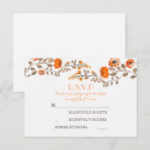 herfst bloemen waterverf geschilderde bruiloft RSV RSVP Kaartje (Voorkant / Achterkant)