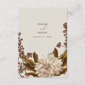 Herfst Bloemen Waterverf Herfst Bruiloft QR Code Informatiekaartje (Achterkant)