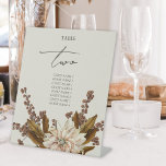 Herfst Bloemen Waterverf Herfst Bruiloft Tafel Num Reclamebord Met Voetstuk<br><div class="desc">Een elegante aardse tinten herfst waterverf kalligrafie handtekening script bruiloft ontwerp. Een rustiek herfstontwerp dat gebruikmaakt van kopertinten en botanische bloemstukken, samen met scriptkalligrafie typografie. Een stijlvol aards getint bruin, beige herfst herfst kalligrafie handtekening ontwerp ideaal voor alle soorten bruiloften. Een klassiek seizoensgebonden ontwerp van het huwelijkslijstaantal met simplistische elementen....</div>