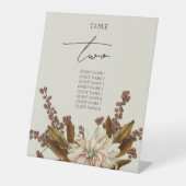 Herfst Bloemen Waterverf Herfst Bruiloft Tafel Num Reclamebord Met Voetstuk (Voorkant)