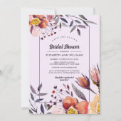 Herfst Bloemen Waterverf Plum Vrijgezellenfeest Kaart (Voorkant)