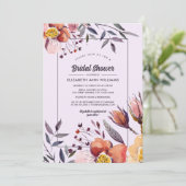 Herfst Bloemen Waterverf Plum Vrijgezellenfeest Kaart (Staand voorkant)