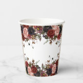 Herfst Bloemen Waterverf Roos Papieren Bekers (Achterkant)