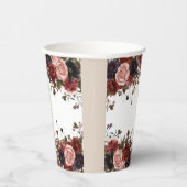 Herfst Bloemen Waterverf Roos Papieren Bekers (Rechts)