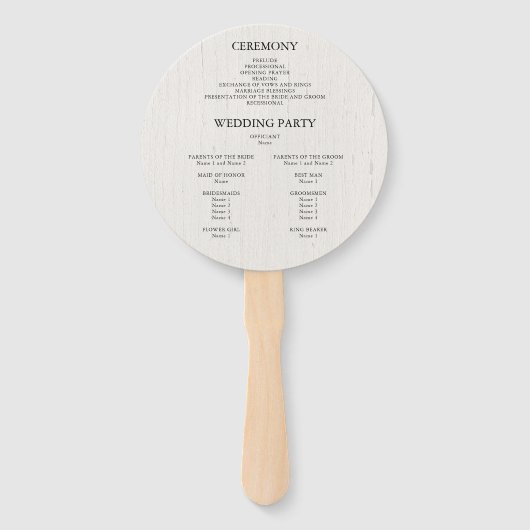 Herfst Bloemen waterverf rustiek bruiloft programm Handwaaier (Achterkant)