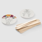 Herfst Bloemen waterverf rustiek bruiloft programm Handwaaier (Niet-gemonteerd)