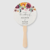 Herfst Bloemen waterverf rustiek bruiloft programm Handwaaier (Voorkant)