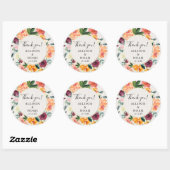 Herfst Bloemen waterverf Rustieke Bourgondische gu Ronde Sticker (Vel)