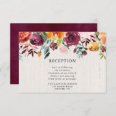 Herfst Bloemen waterverf rustieke bruiloft recepti Informatiekaartje (Voorkant / Achterkant)