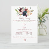 Herfst Bloemen Waterverf Sikh Ik Onkar Bruiloft Kaart (Staand voorkant)