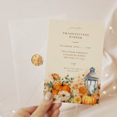 Herfst Bloemen Waterverf Thanksgiving Diner Kaart