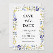 Herfst Bloemen Waterverf Trouwen Save The Date Kaart (Voorkant)