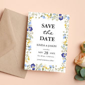 Herfst Bloemen Waterverf Trouwen Save The Date Kaart