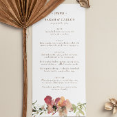 Herfst Bloemen Waterverf Wildflower Bruiloft Menu