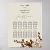 Herfst Bloemen Waterverf Zitkaarten Poster (Voorkant)