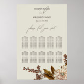 Herfst Bloemen Waterverf Zitkaarten Poster (Voorkant)