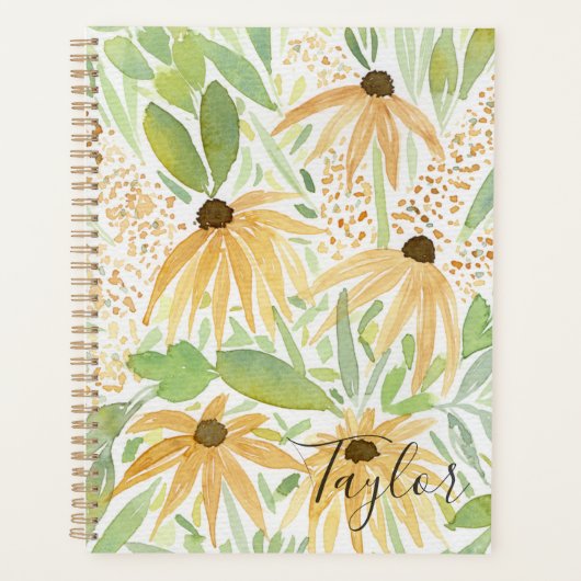 Herfst Bloemen Waterverf Zonnebloemen Planner (Voorkant)