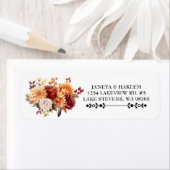 Herfst Bloemen Wedding Retour Adres Label Wit (Insitu)