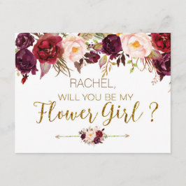 Herfst Bloemen Wil Je Mijn Bloemenmeisje Zijn Kaar Kaart