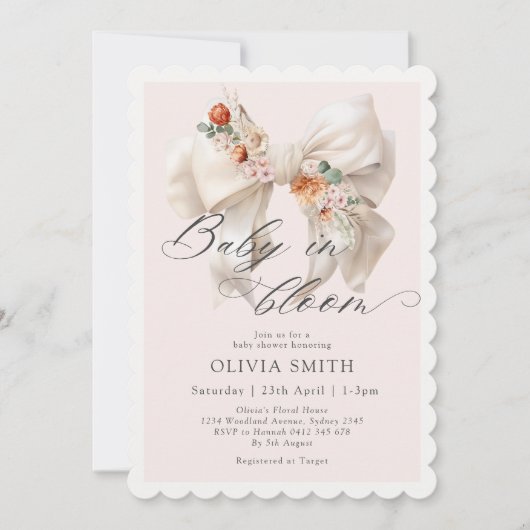 Herfst Bloemen Witte Boog Baby in Bloom Baby showe Kaart (Voorkant)