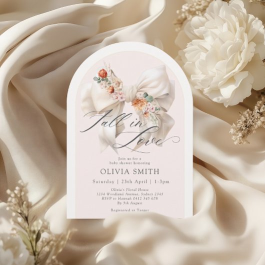 Herfst Bloemen Witte Boog Herfst in Liefde Baby sh Kaart