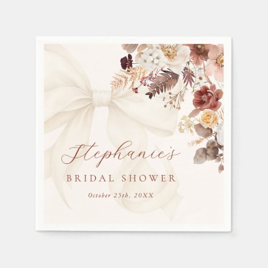 Herfst Bloemen Witte Boog Vrijgezellenfeest Servet (Voorkant)