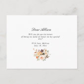 herfst bloemen zal je mijn Maid of Honor kaart (Achterkant)