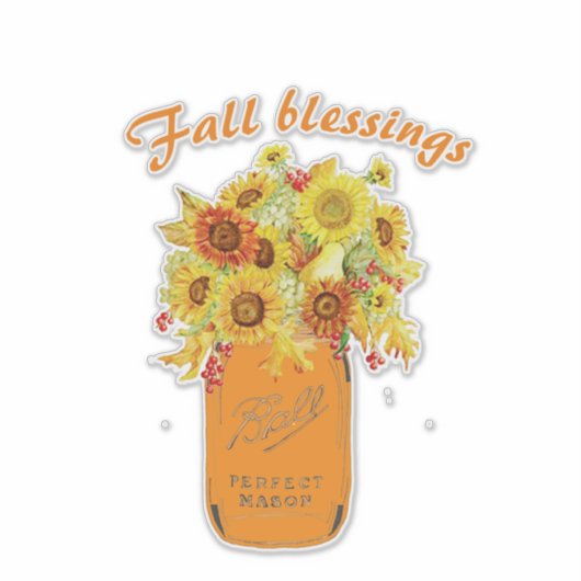 Herfst bloemen zegeningen sticker (Voorkant)