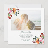 Herfst Bloemen Zonnebloem Huwelijk Dankjewel Kaart (Voorkant)